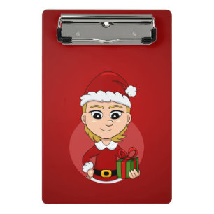 Porte-bloc Caricature pour fille de Noël mini porte - bloc