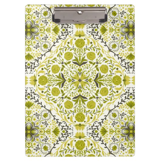 Porte-bloc Carreaux de fleurs en vert (Devant)