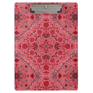 Porte-bloc Carreaux floraux en rouge et pastèque rose