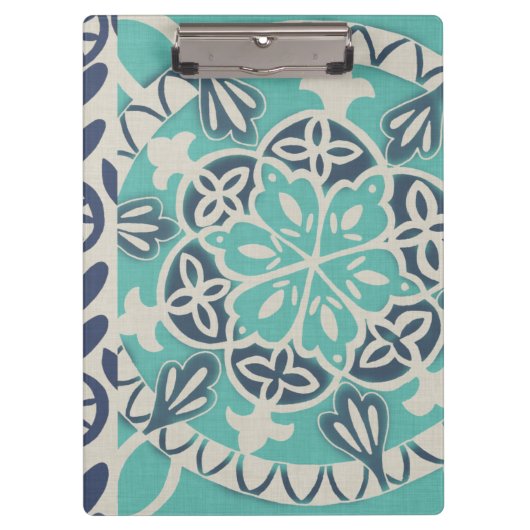 Porte-bloc Carrelage Batik Bleu I (Devant)