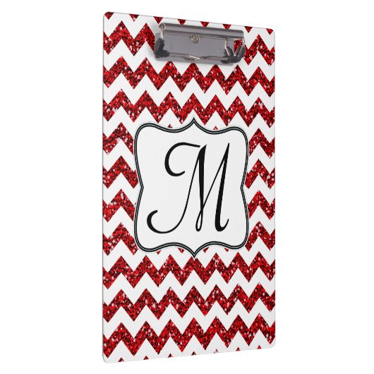 Porte-bloc Carte à clim initiale Red Chevron moderne (Swatch)