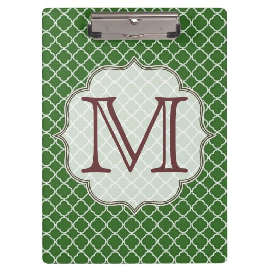 Porte-bloc Carte à clim Monogramme en latte à demi-feuille ve (Devant)