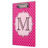 Porte-bloc Carte à clim monogramme en latte rose chaud (Gauche)
