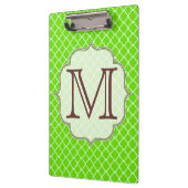 Porte-bloc Carte à clip Monogramme en latte vert citron (Gauche)