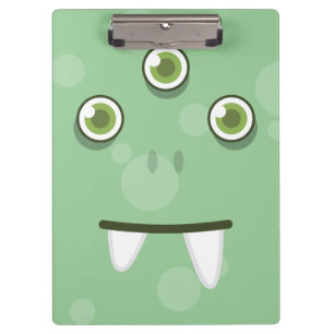 Porte-bloc Carte à clips face Monster vert