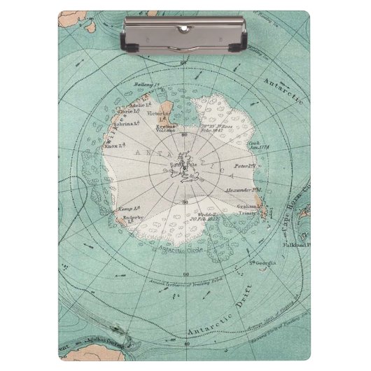 Porte-bloc Carte antique Extraordinaire Antarctique (Devant)