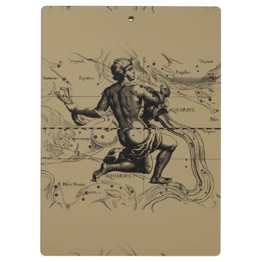 Porte-bloc Carte Aquarius Constellation par Hevelius (Dos)