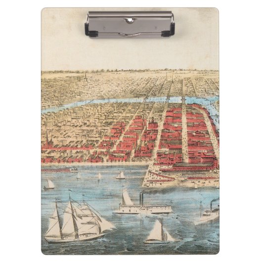 Porte-bloc CARTE : CHICAGO, c1857 (Devant)