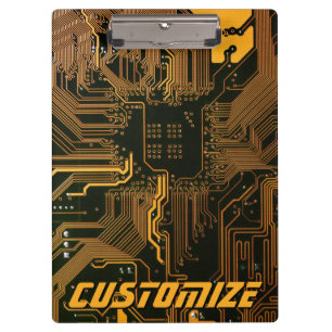 Porte-bloc Carte circuit orange PCB personnalisée geek Out