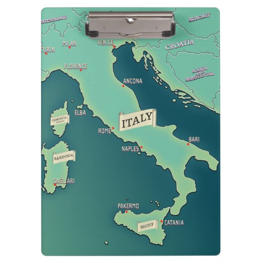 Porte-bloc Carte Classique De L'Italie (Devant)