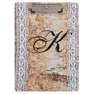 Porte-bloc Carte Clip Personnalisée Country Grange Wood Lace 