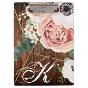 Porte-bloc Carte Clip personnalisée Géométrique Rose de jardi