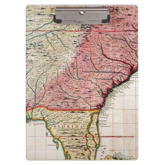 PORTE-BLOC CARTE COLONIALE DE L'AMÉRIQUE, 1733 (Devant)