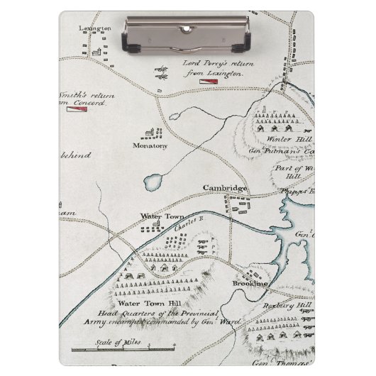PORTE-BLOC CARTE DE BOSTON-CONCORD, 1775 (Devant)