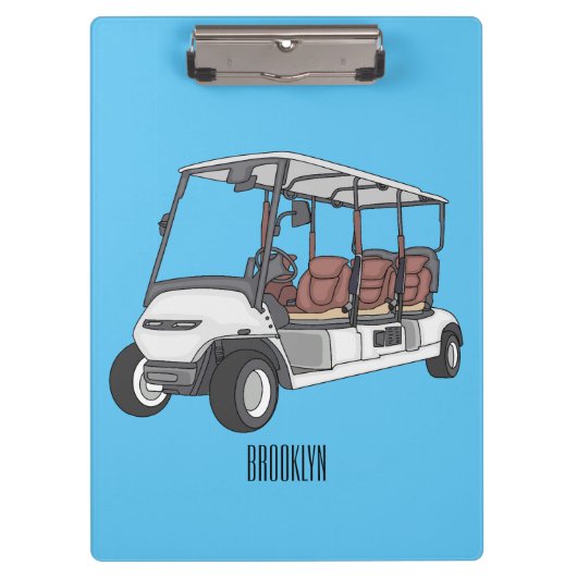 Porte-bloc Carte de golf / dessin animé en voiturette de golf (Devant)