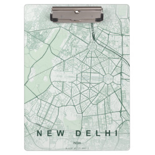 Porte-bloc Carte de la ville de New Delhi, Inde, design minim