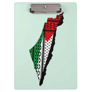 Porte-bloc Carte de Palestine avec drapeau et Motif Keffiyeg