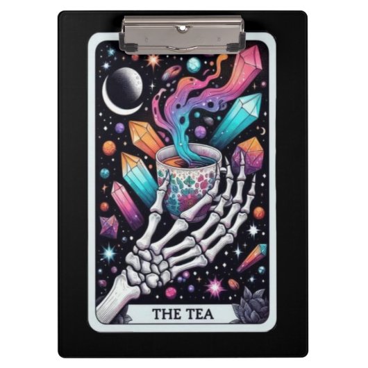 Porte-bloc Carte de Thé Tarot | Main de squelette (Devant)