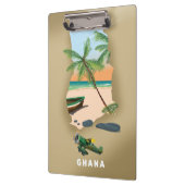 Porte-bloc Carte du Ghana illustrée affiche de voyage. (Gauche)