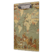 Porte-bloc Carte du monde Antique 1886 Illustré (Gauche)