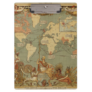 Porte-bloc Carte du monde Antique 1886 Illustré