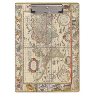 Porte-bloc Carte du monde historique (par Willem Blaeu)