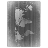 Porte-bloc Carte du monde noir et blanc (Dos)
