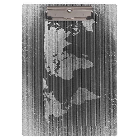 Porte-bloc Carte du monde noir et blanc (Devant)