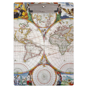 Porte-bloc CARTE du MONDE, XVIIème siècle