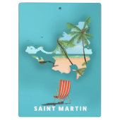 Porte-bloc Carte illustrée de Saint-Martin. (Dos)