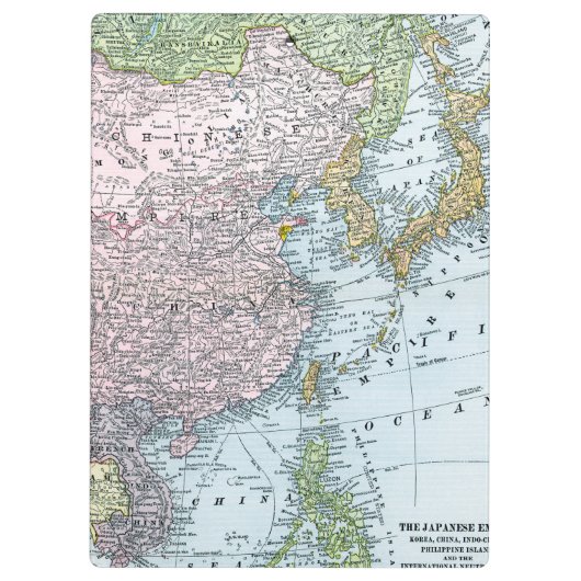 PORTE-BLOC CARTE : L'ASIE DE L'EST, 1907 (Dos)