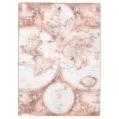 Porte-bloc Carte rose du monde d'antiquité de parties (Dos)