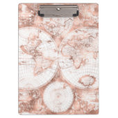 Porte-bloc Carte rose du monde d'antiquité de parties (Devant)