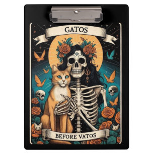 Porte-bloc Carte Tarot Gatos Before Vatos   Femme Squelette 