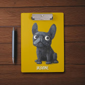 Porte-bloc Carton mignon noir Français Chien moutarde Jaune