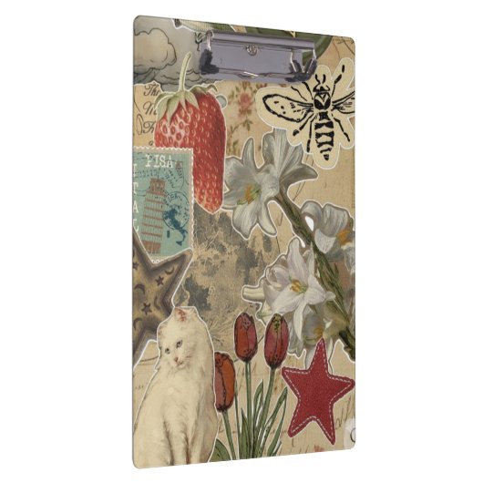 Porte-bloc Cat Floral Collage Pattern – Cute Artistic Design (Swatch)