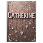 Porte-bloc 🌸Catherine Rose Gold Pailleté Notes de Nom🌸 (Dos)