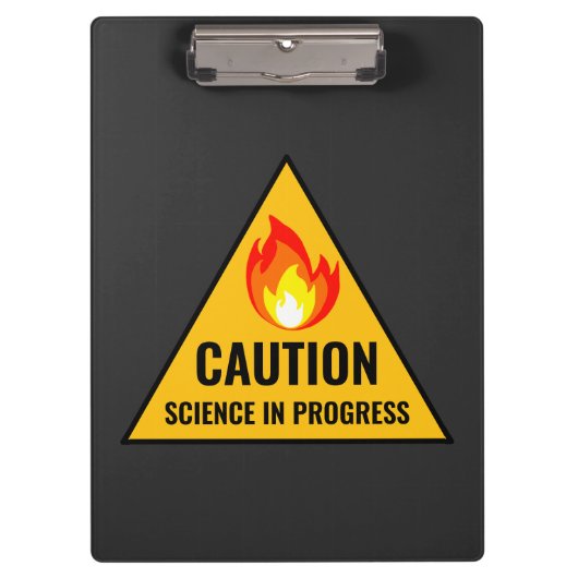 Porte-bloc Caution Science in Progress (Devant)