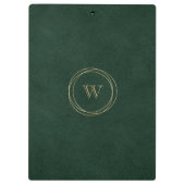 Porte-bloc Cercles géométriques dorés Monogramme vert (Dos)