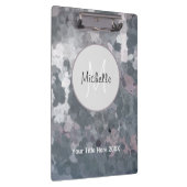 Porte-bloc Cercles gris rose moderne Monogramme tendance (Swatch)