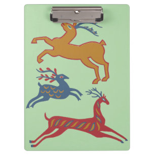 Porte-bloc Cerf d'art folklorique américain vintage de couleu