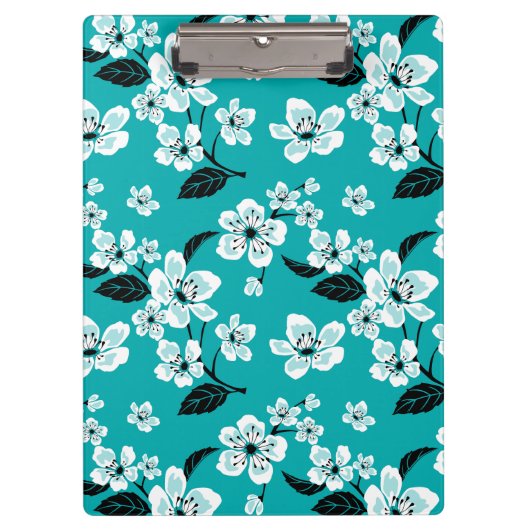 PORTE-BLOC CERISIER EN FLEURS - SAKURA (TEAL) (Devant)
