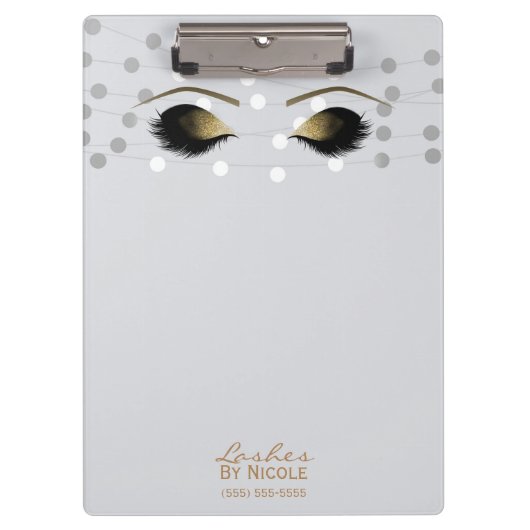 Porte-bloc Chaîne blanche Lumières Gold Maquillage Eyes Lashe (Devant)