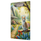 Porte-bloc Chalet de printemps/jardin & chat (Gauche)