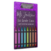 Porte-bloc Chalkboard Nom de l'enseignant Rainbow Parties sci (Swatch)