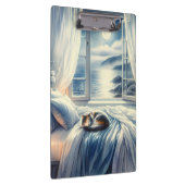 Porte-bloc Chambre côtière au clair de lune avec chat endormi (Swatch)