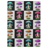 Porte-bloc Champignon Géométrique à Carreaux (Dos)