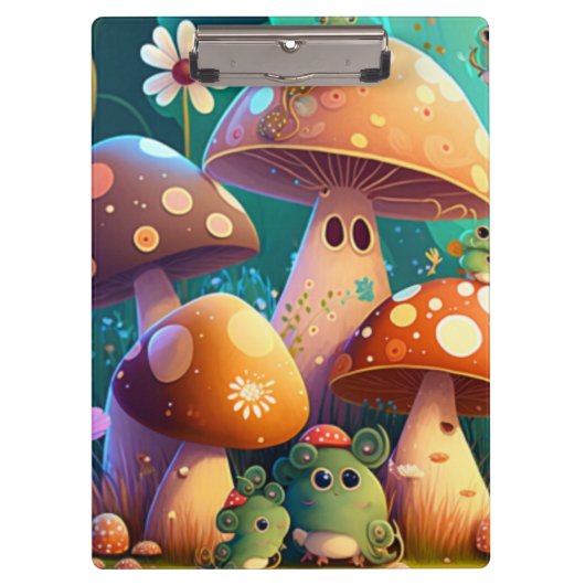 Porte-bloc Champignons mignons dans la forêt Carnet Spiral (Devant)