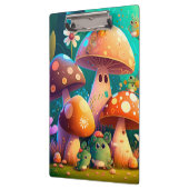 Porte-bloc Champignons mignons et fleurs buissons vert (Gauche)