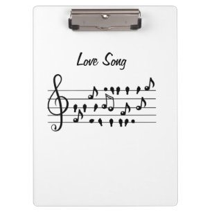 Porte-bloc Chanson d'amour Oiseaux Notes Art Noir Blanc